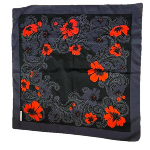 Marco Corsari Poppies Italian Scarf 30” square 100% polyester made in Italy